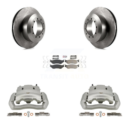 Rear Brake Caliper Rotor And Semi-Metallic Pad Kit For Ford E-550 Super Duty F-450 F-550 KC8-101201N