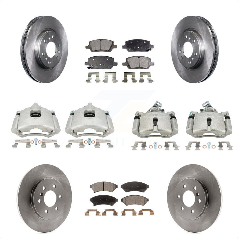 Front Rear Disc Brake Caliper Rotors And Semi-Metallic Pads Kit (10Pc) For Chevrolet Uplander Pontiac Montana Buick Terraza Saturn Relay KC8-101201P by Transit Auto