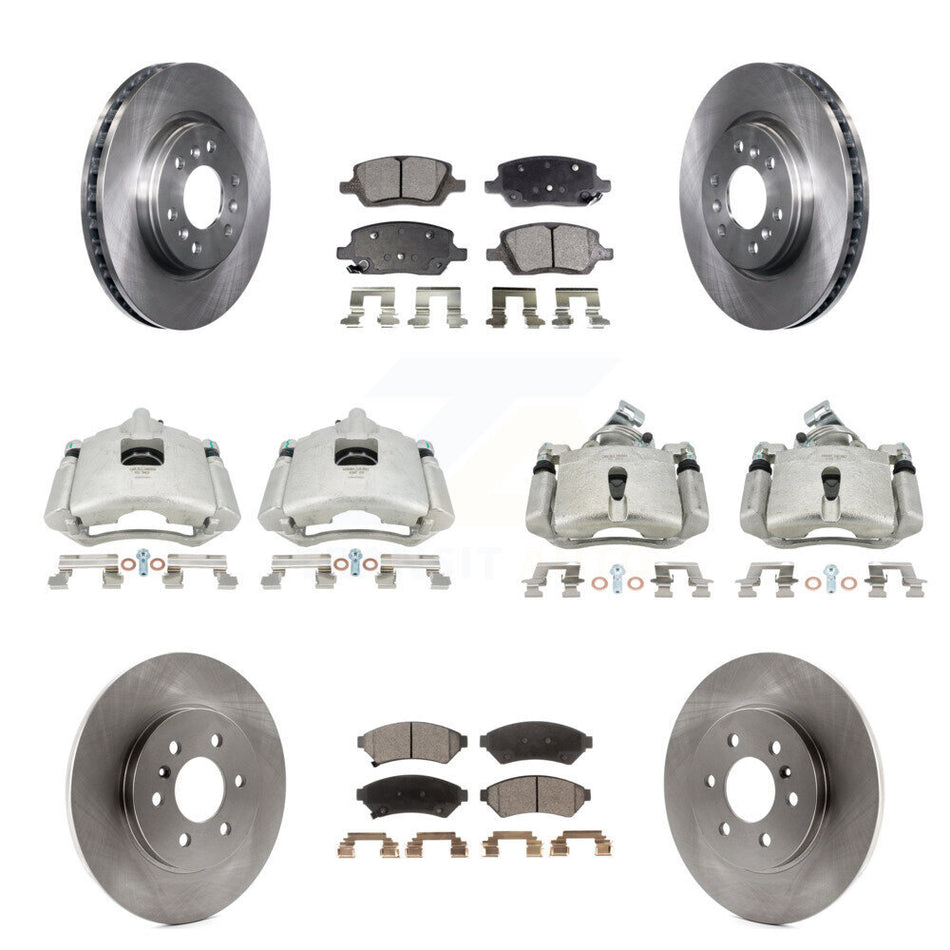 Front Rear Disc Brake Caliper Rotors And Semi-Metallic Pads Kit (10Pc) For Chevrolet Uplander Pontiac Montana Buick Terraza Saturn Relay KC8-101201P