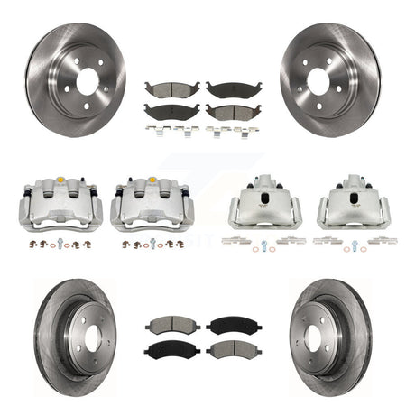 Front Rear Brake Caliper Rotor And Semi-Metallic Pad Kit (10Pc) For Chrysler Aspen Dodge KC8-101201S