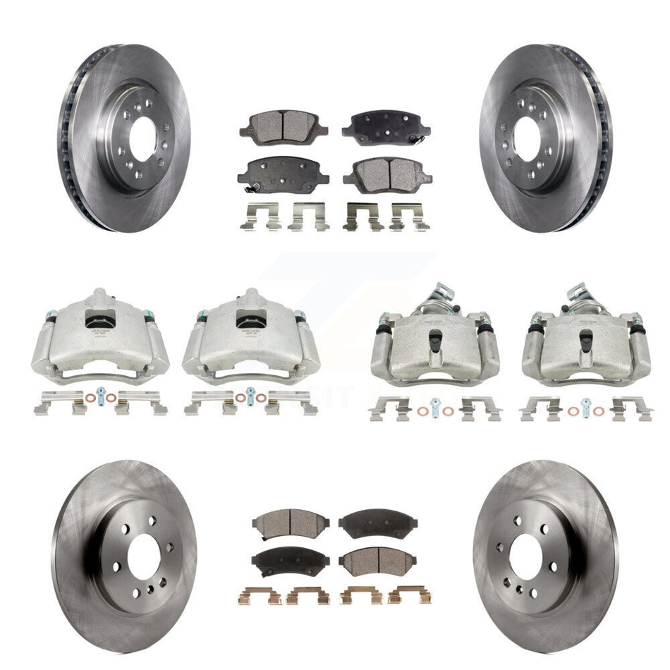 Front Rear Disc Brake Caliper Rotors And Semi-Metallic Pads Kit (10Pc) For Chevrolet Uplander Buick Terraza Pontiac Montana Saturn Relay KC8-101202P