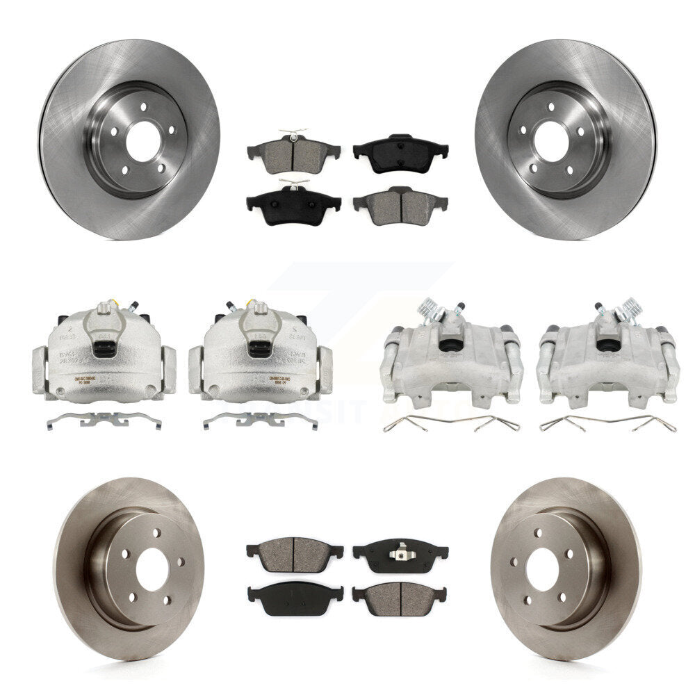Front Rear Disc Brake Caliper Rotors And Semi-Metallic Pads Kit (10Pc) For Ford Escape KC8-101202S