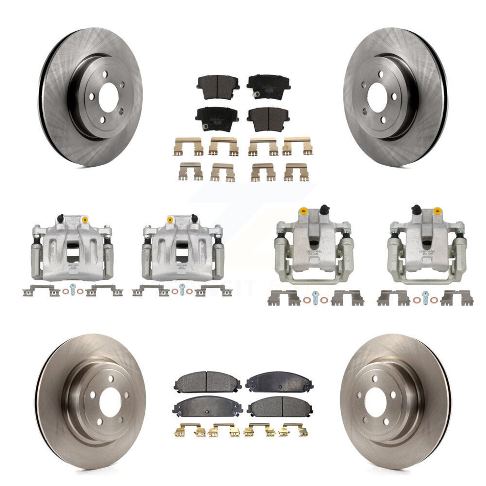 Front Rear Disc Brake Caliper Rotor & Ceramic Pad Kit (10Pc) For 2011 Dodge Charger 3.6L KC8-101203T