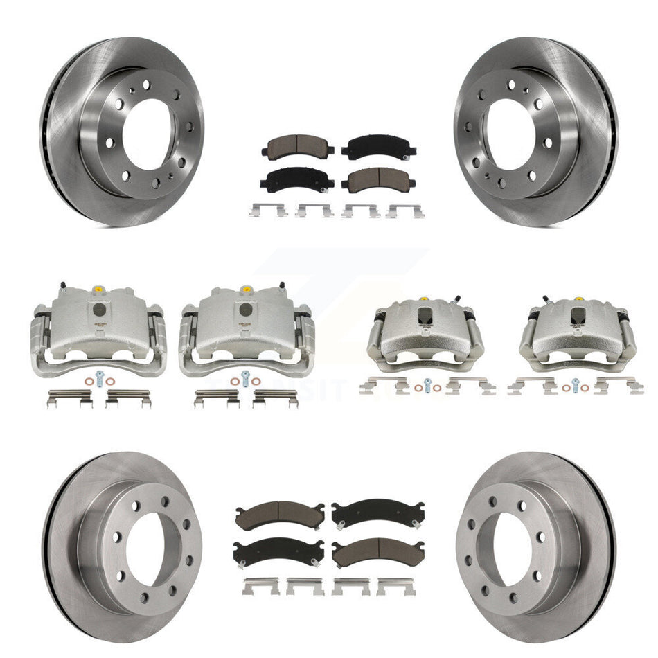 Front Rear Disc Brake Caliper Rotors And Ceramic Pads Kit (10Pc) For Chevrolet Express 2500 GMC Savana KC8-101204C