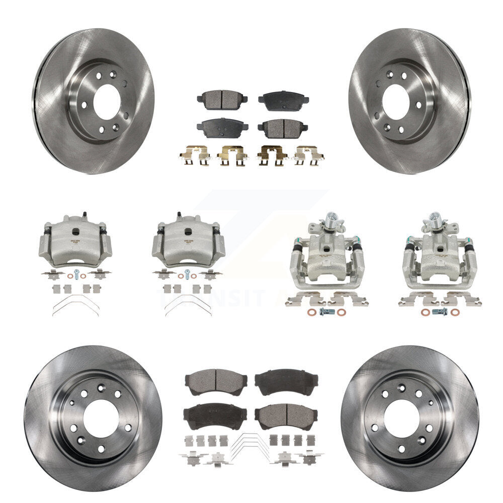 Front Rear Brake Caliper Rotors Semi-Metallic Pad Kit (10Pc) For Ford Fusion Mazda 6 MKZ KC8-101204P