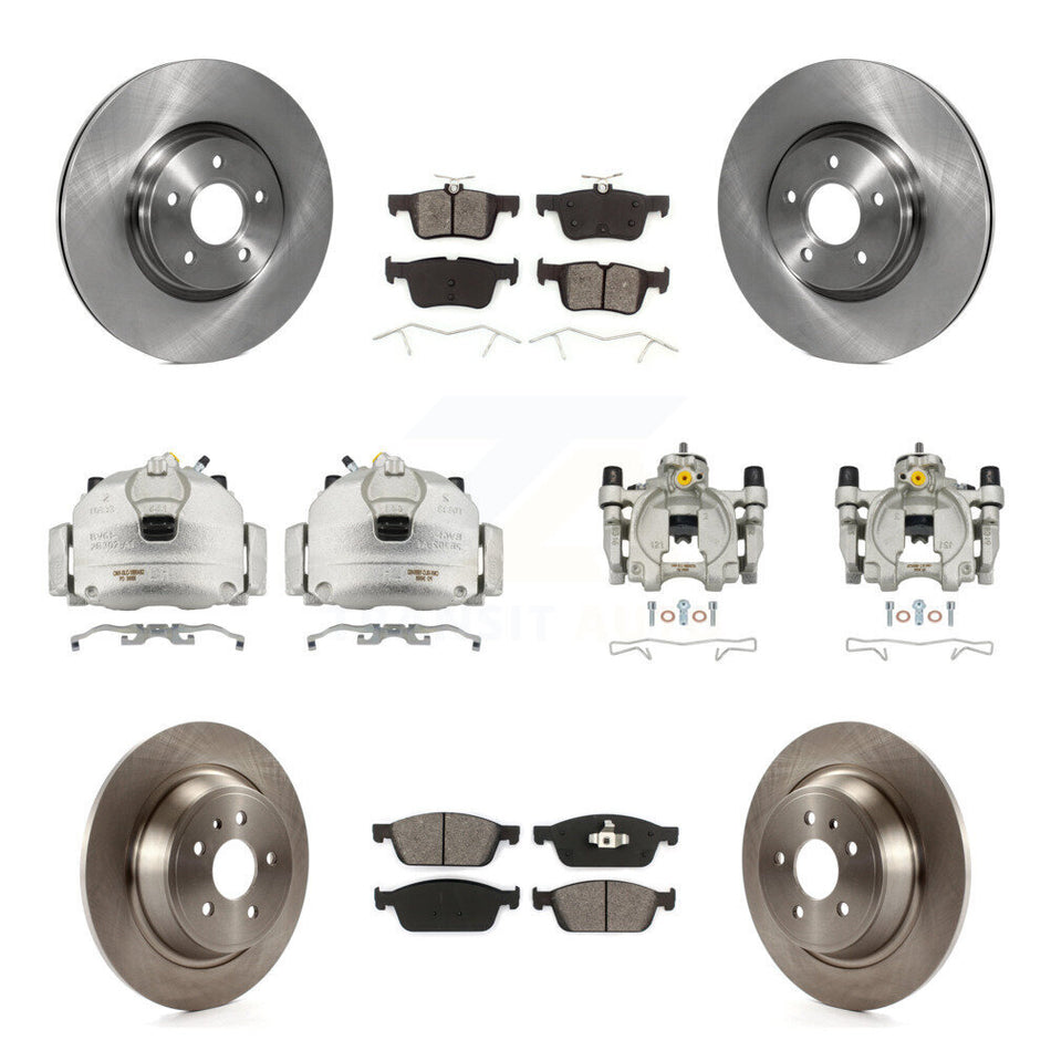 Front Rear Brake Caliper Rotors Semi-Metallic Pad Kit (10Pc) For Ford Escape Lincoln MKC KC8-101204S