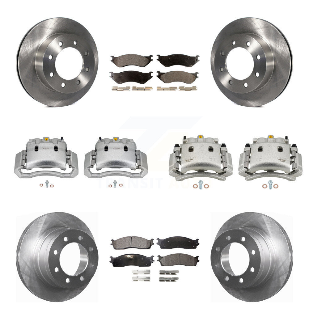 Front Rear Disc Brake Caliper Rotors And Ceramic Pads Kit (10Pc) For Dodge Ram 3500 KC8-101204T
