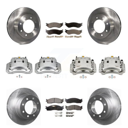 Front Rear Disc Brake Caliper Rotors And Ceramic Pads Kit (10Pc) For Dodge Ram 3500 KC8-101204T
