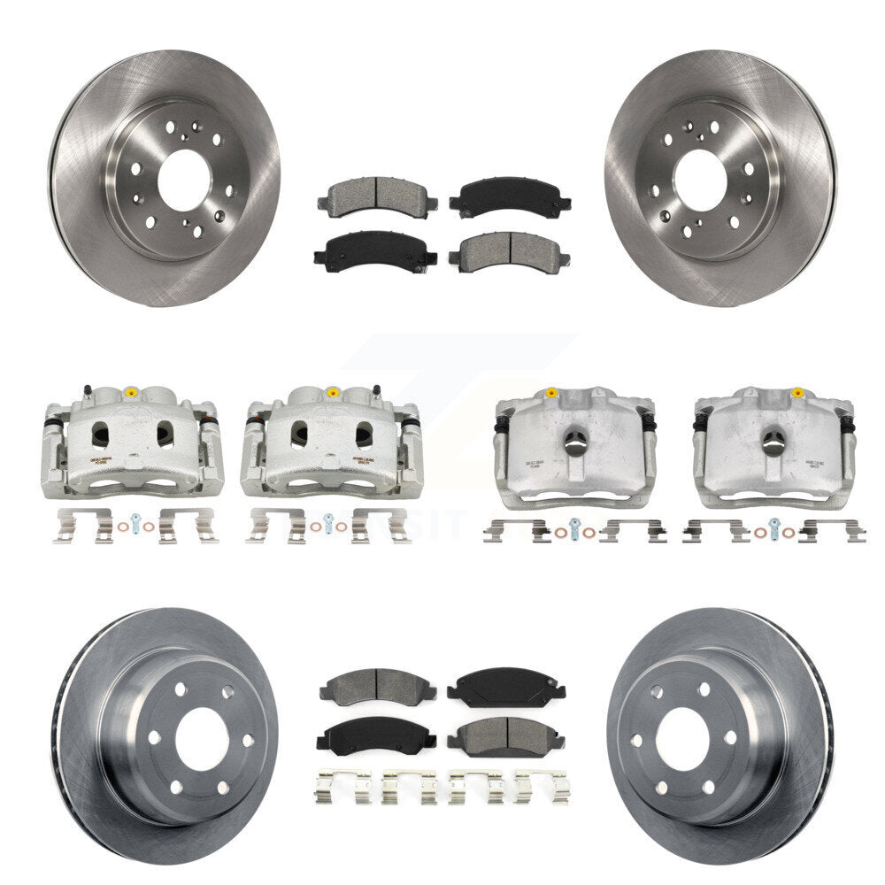 Front Rear Brake Caliper Rotor & Semi-Metallic Pad Kit (10Pc) For Chevrolet Express 1500 KC8-101205S