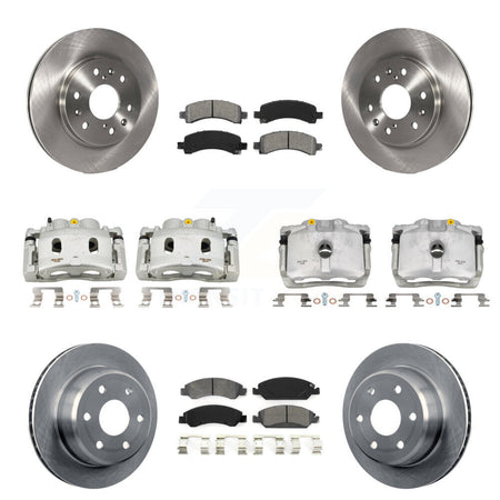 Front Rear Brake Caliper Rotor & Semi-Metallic Pad Kit (10Pc) For Chevrolet Express 1500 KC8-101205S