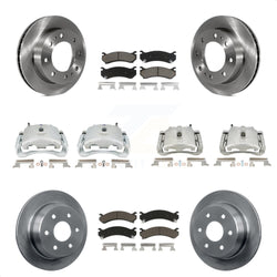 Front Rear Disc Brake Caliper Rotors And Ceramic Pads Kit (10Pc) For 2003 Chevrolet Silverado 2500 HD Suburban GMC Sierra KC8-101207C