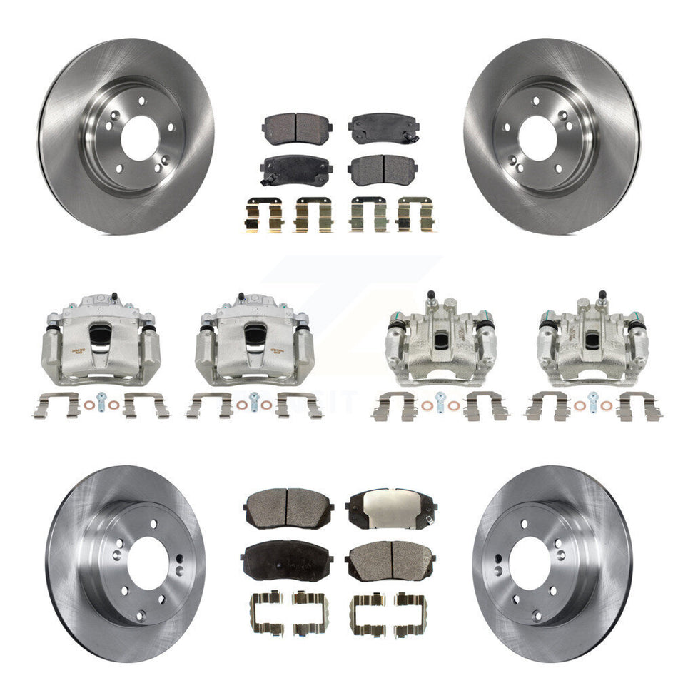 Front Rear Disc Brake Caliper Rotors And Semi-Metallic Pad Kit (10Pc) For Hyundai Sonata KC8-101208P