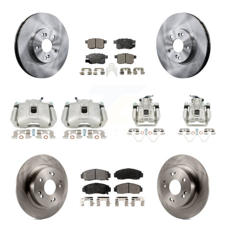 Front Rear Disc Brake Caliper Rotors & Ceramic Pad Kit (10Pc) For Honda Accord Acura TSX KC8-101208T