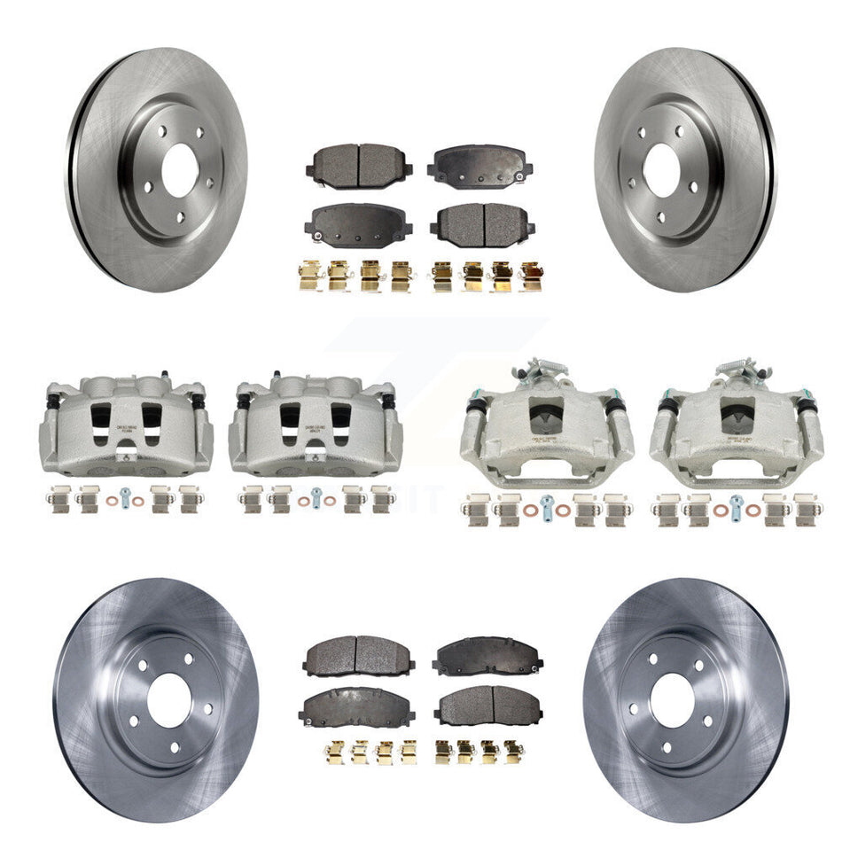 Front Rear Disc Brake Caliper Rotors And Semi-Metallic Pads Kit (10Pc) For Dodge Grand Caravan KC8-101209P