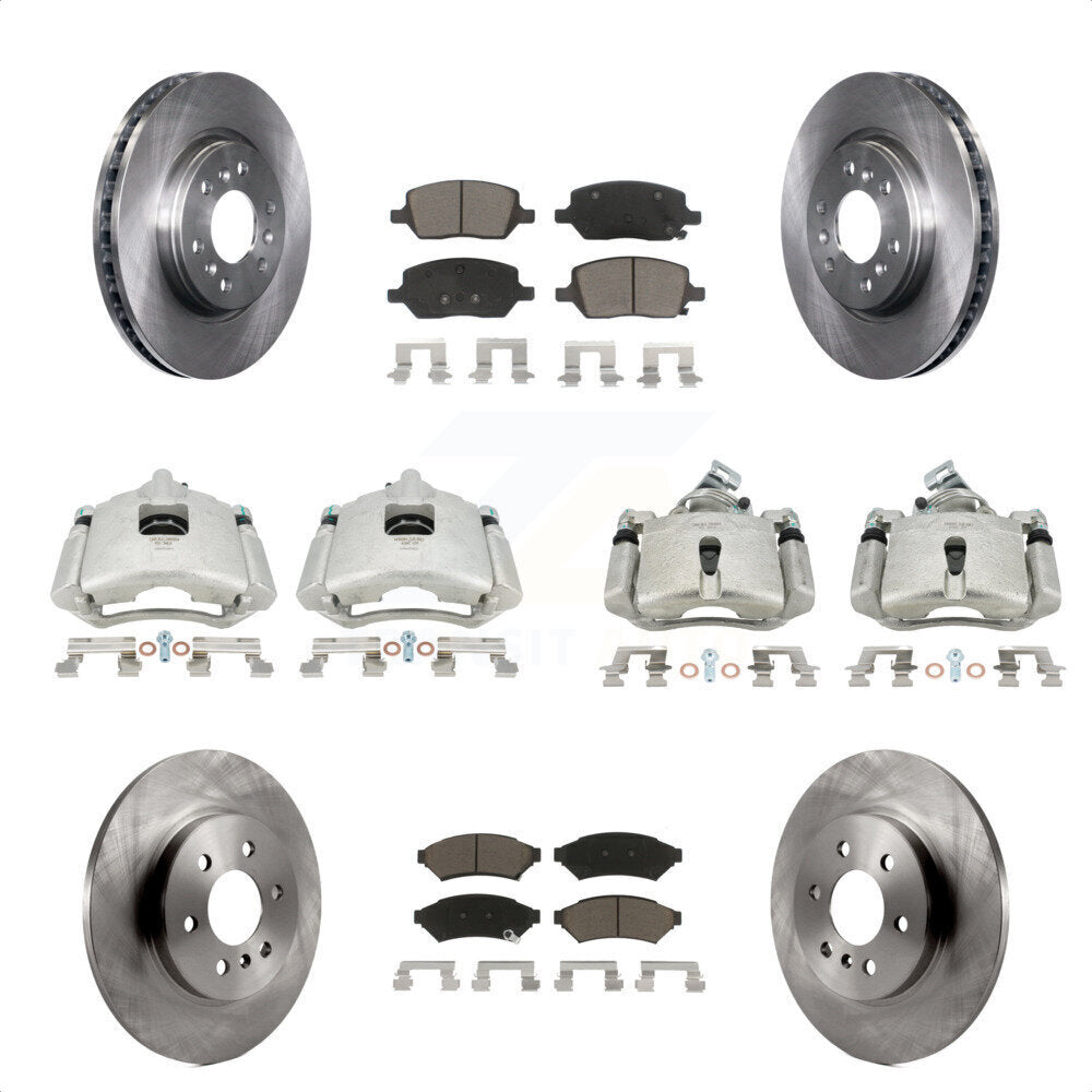 Front Rear Disc Brake Caliper Rotors And Ceramic Pads Kit (10Pc) For Chevrolet Uplander Buick Terraza Pontiac Montana Saturn Relay KC8-101211C by Transit Auto