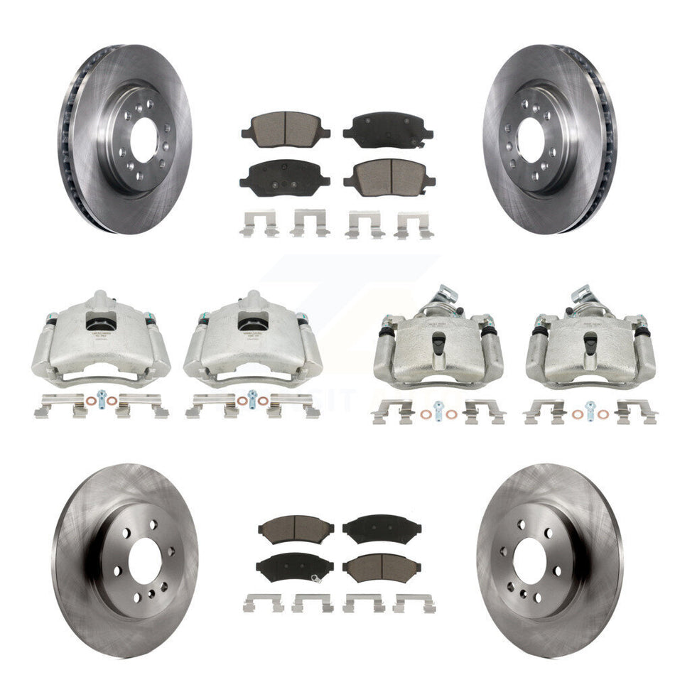 Front Rear Disc Brake Caliper Rotors And Ceramic Pads Kit (10Pc) For Chevrolet Uplander Buick Terraza Pontiac Montana Saturn Relay KC8-101211C