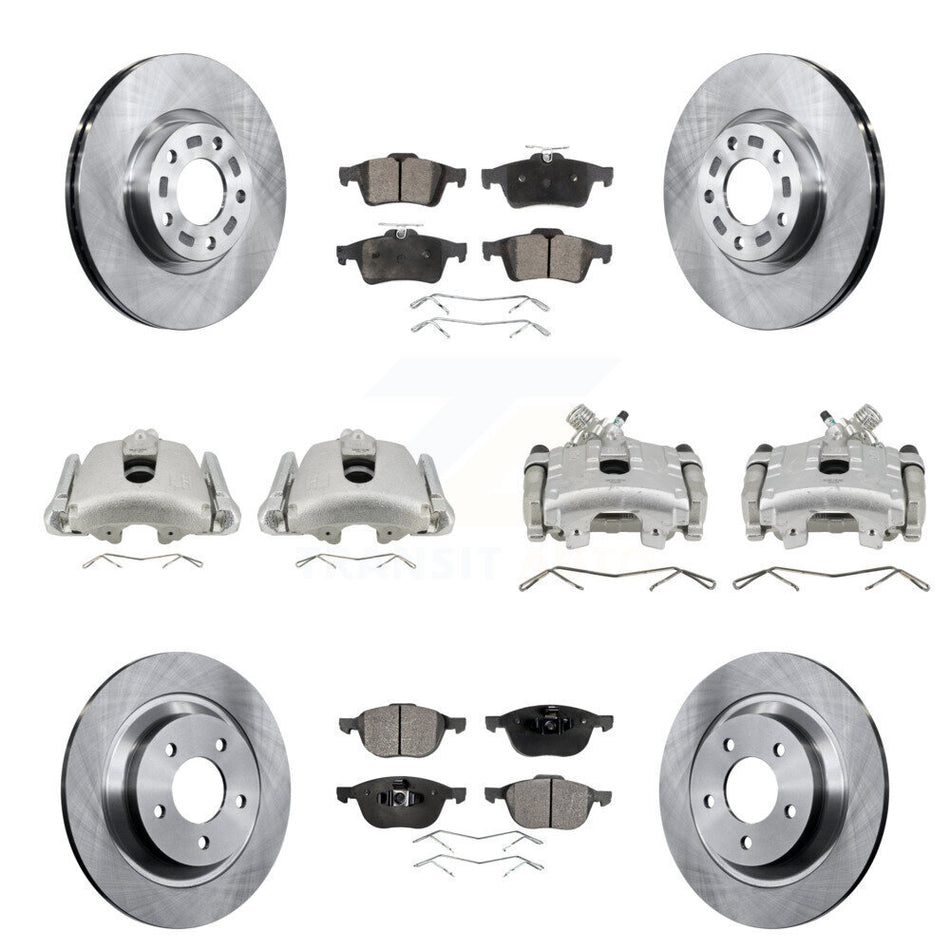 Front Rear Disc Brake Caliper Rotors And Semi-Metallic Pads Kit (10Pc) For Mazda 5 KC8-101211P