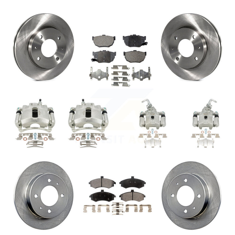 Front Rear Disc Brake Caliper Rotors And Ceramic Pads Kit (10Pc) For Hyundai Elantra rear brakes KC8-101211T
