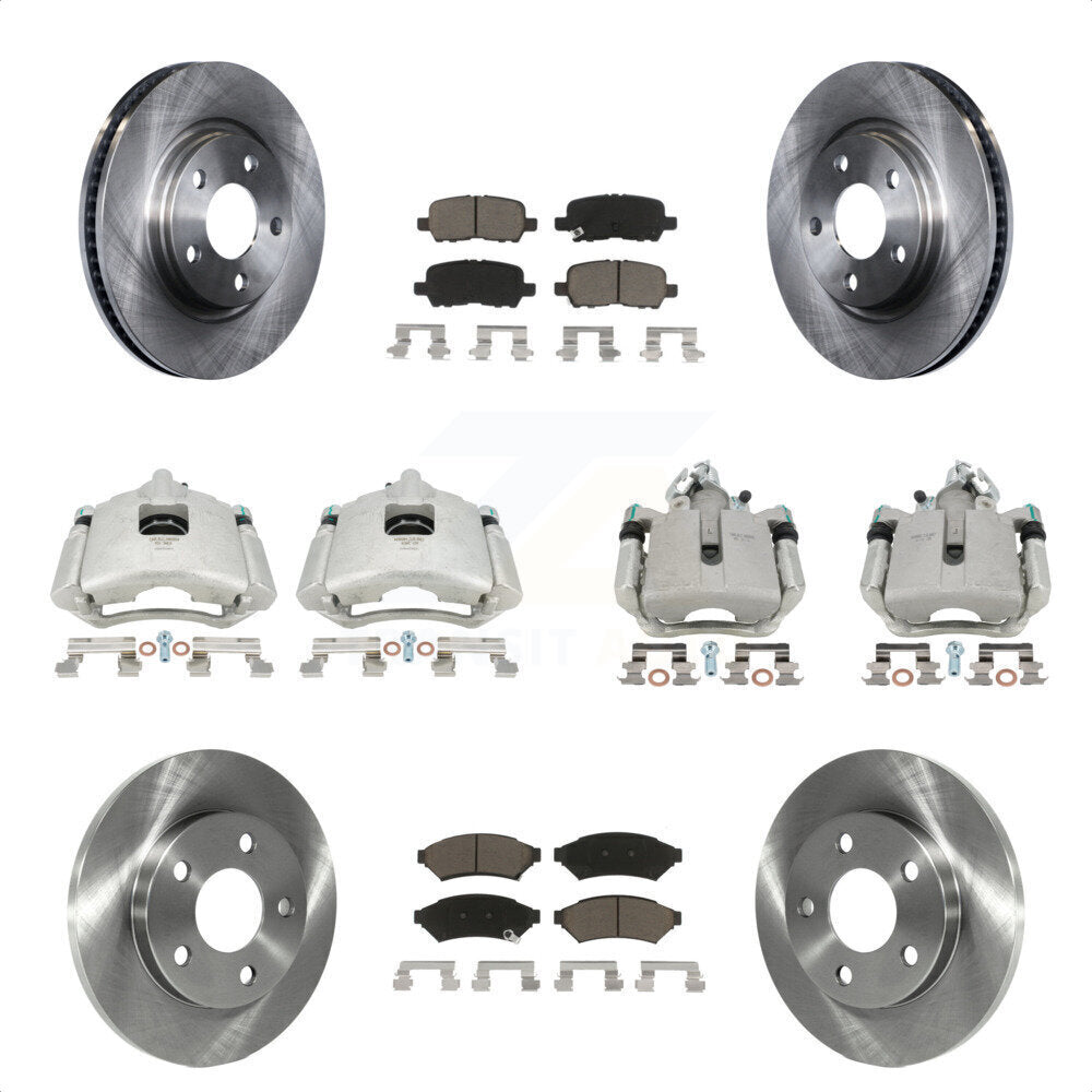 Front Rear Disc Brake Caliper Rotors And Ceramic Pads Kit (10Pc) For Pontiac Grand Prix Buick LaCrosse Allure KC8-101212C by Transit Auto