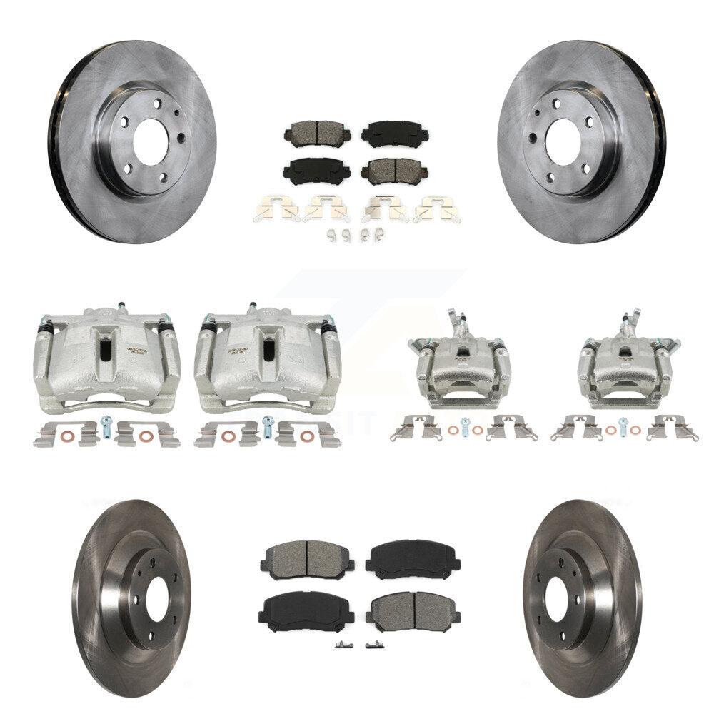 Front Rear Brake Caliper Rotor And Semi-Metallic Pad Kit (10Pc) For 2013-2015 Mazda CX-5 KC8-101213S