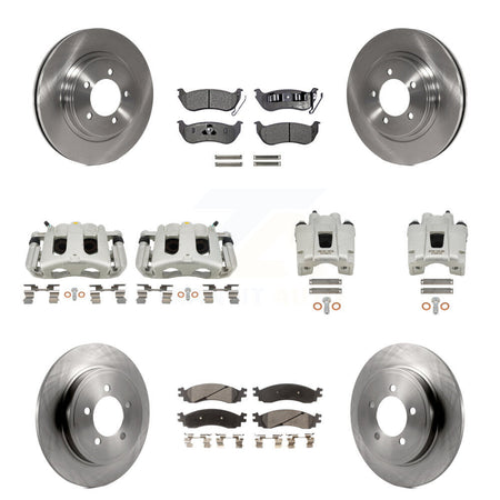 Front Rear Brake Caliper Rotor Semi-Metallic Pad Kit (10Pc) For Ford Explorer Sport Trac KC8-101214P