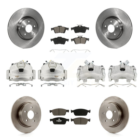 Front Rear Disc Brake Caliper Rotors And Ceramic Pads Kit (10Pc) For Ford Escape KC8-101215C