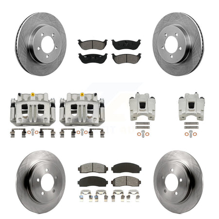 Front Rear Brake Caliper Rotors & Semi-Metallic Pad Kit (10Pc) For Ford Explorer Mercury KC8-101216S