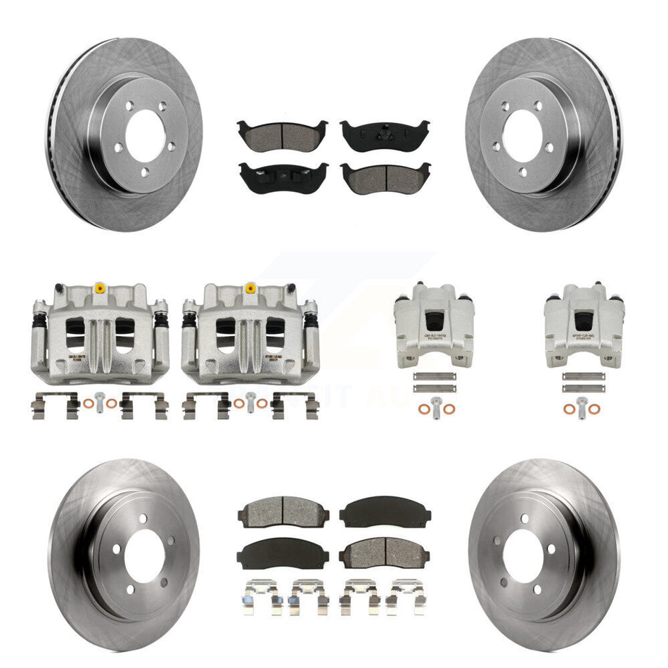 Front Rear Brake Caliper Rotors & Semi-Metallic Pad Kit (10Pc) For Ford Explorer Mercury KC8-101216S