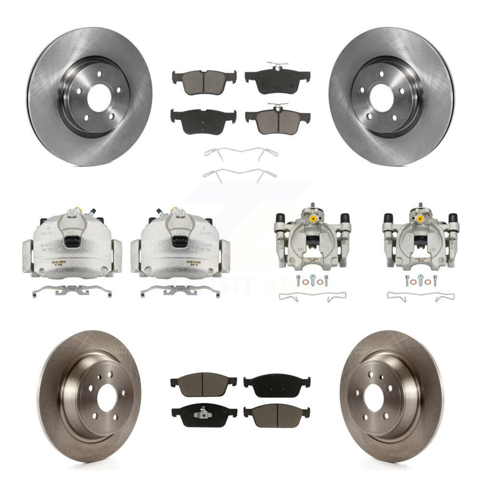 Front Rear Disc Brake Caliper Rotor & Ceramic Pad Kit (10Pc) For Ford Escape Lincoln MKC KC8-101217C