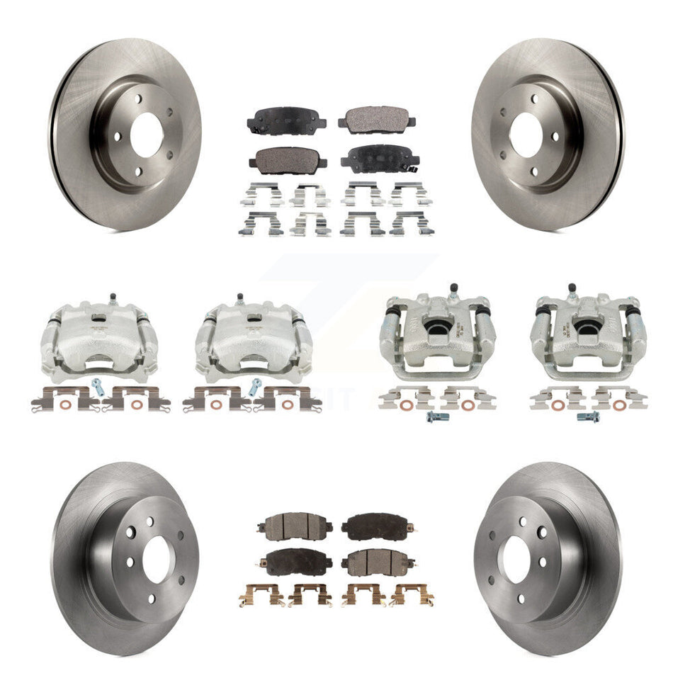 Front Rear Disc Brake Caliper Rotors And Semi-Metallic Pads Kit (10Pc) For Nissan Altima KC8-101217P