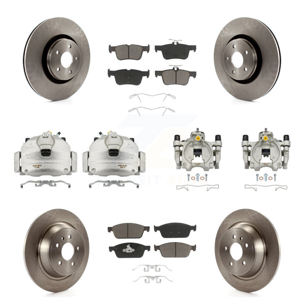 Front Rear Disc Brake Caliper Rotors And Ceramic Pads Kit (10Pc) For Lincoln MKC KC8-101218C