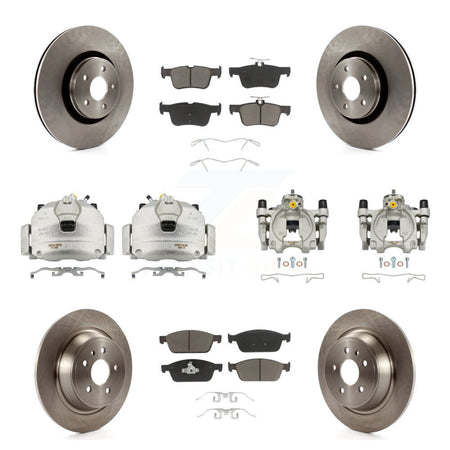 Front Rear Disc Brake Caliper Rotors And Ceramic Pads Kit (10Pc) For Lincoln MKC KC8-101218C
