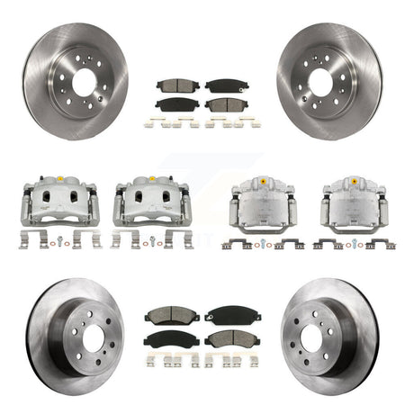 Front Rear Brake Caliper Rotors Semi-Metallic Pad Kit (10Pc) For Chevrolet Avalanche GMC KC8-101218S