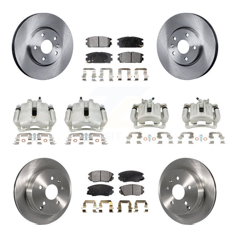 Front Rear Brake Caliper Rotors & Semi-Metallic Pad Kit (10Pc) For Chevrolet Equinox GMC KC8-101219P