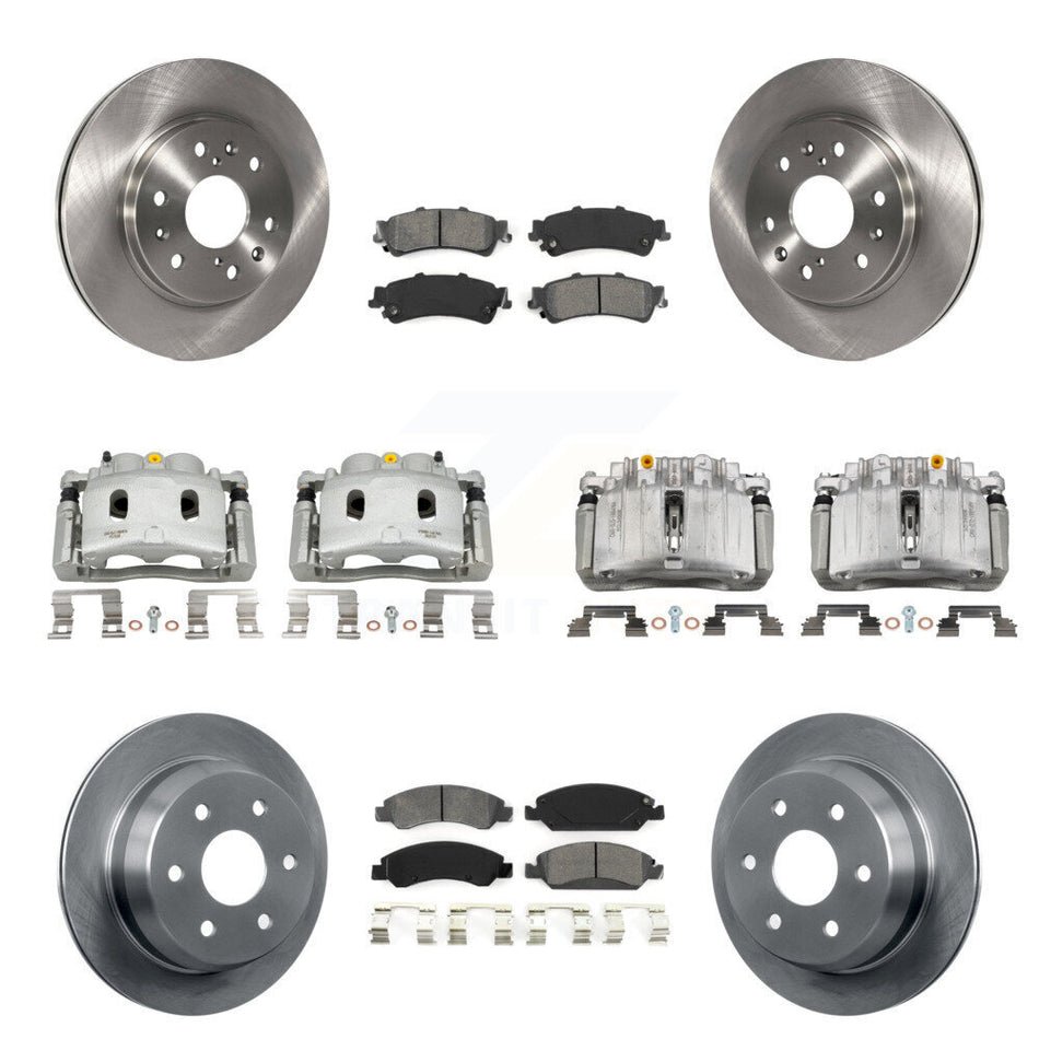 Front Rear Disc Brake Caliper Rotors And Semi-Metallic Pads Kit (10Pc) For KC8-101219S