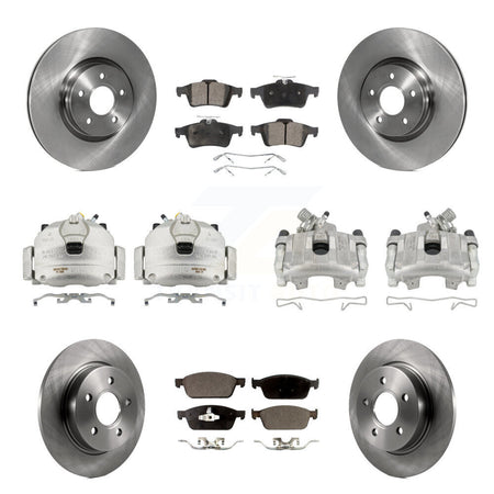 Front Rear Brake Caliper Rotors Semi-Metallic Pad Kit (10Pc) For 2013-2018 Ford Focus ST KC8-101220P