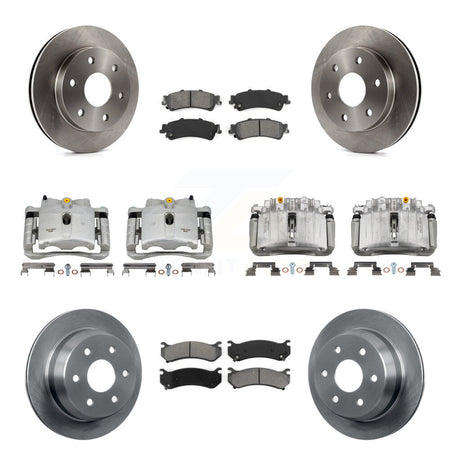 Front Rear Brake Caliper Rotor Semi-Metallic Pad Kit (10Pc) For Chevrolet Silverado 1500 KC8-101220S