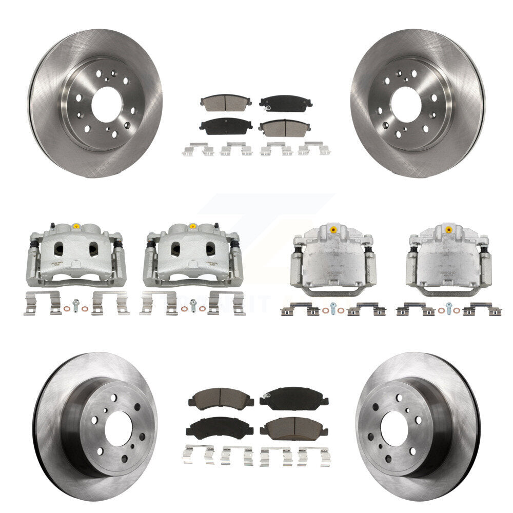 Front Rear Brake Caliper Rotor & Ceramic Pad Kit (10Pc) For Chevrolet Silverado 1500 GMC KC8-101221C