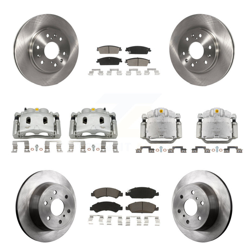 Front Rear Brake Caliper Rotor & Ceramic Pad Kit (10Pc) For Chevrolet Silverado 1500 GMC KC8-101221C