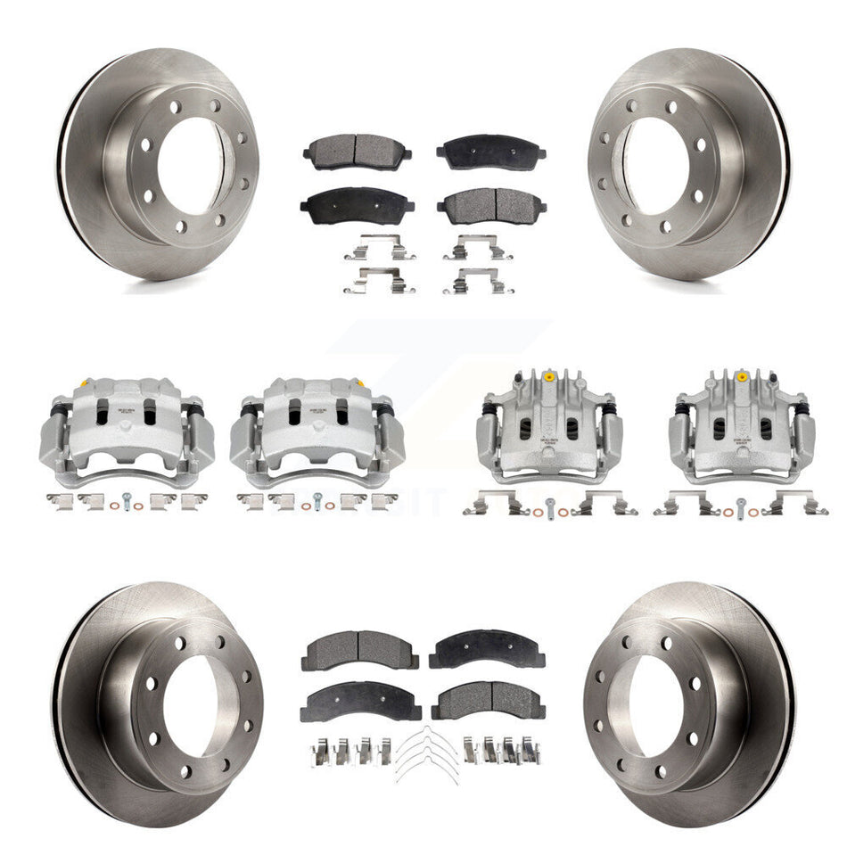 Front Rear Brake Caliper Rotors & Semi-Metallic Pad Kit (10Pc) For Ford F-250 Super Duty KC8-101221P