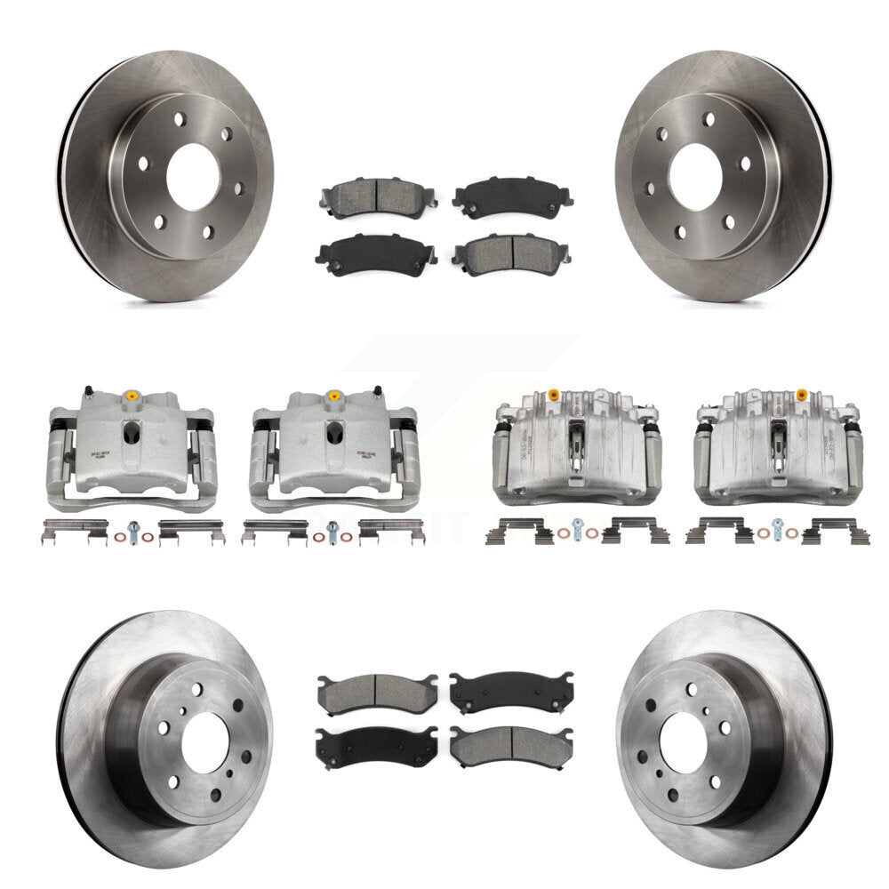 Front Rear Brake Caliper Rotors Semi-Metallic Pad Kit (10Pc) For GMC Sierra 1500 Classic KC8-101221S