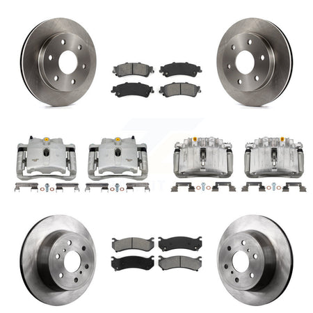 Front Rear Brake Caliper Rotors Semi-Metallic Pad Kit (10Pc) For GMC Sierra 1500 Classic KC8-101221S