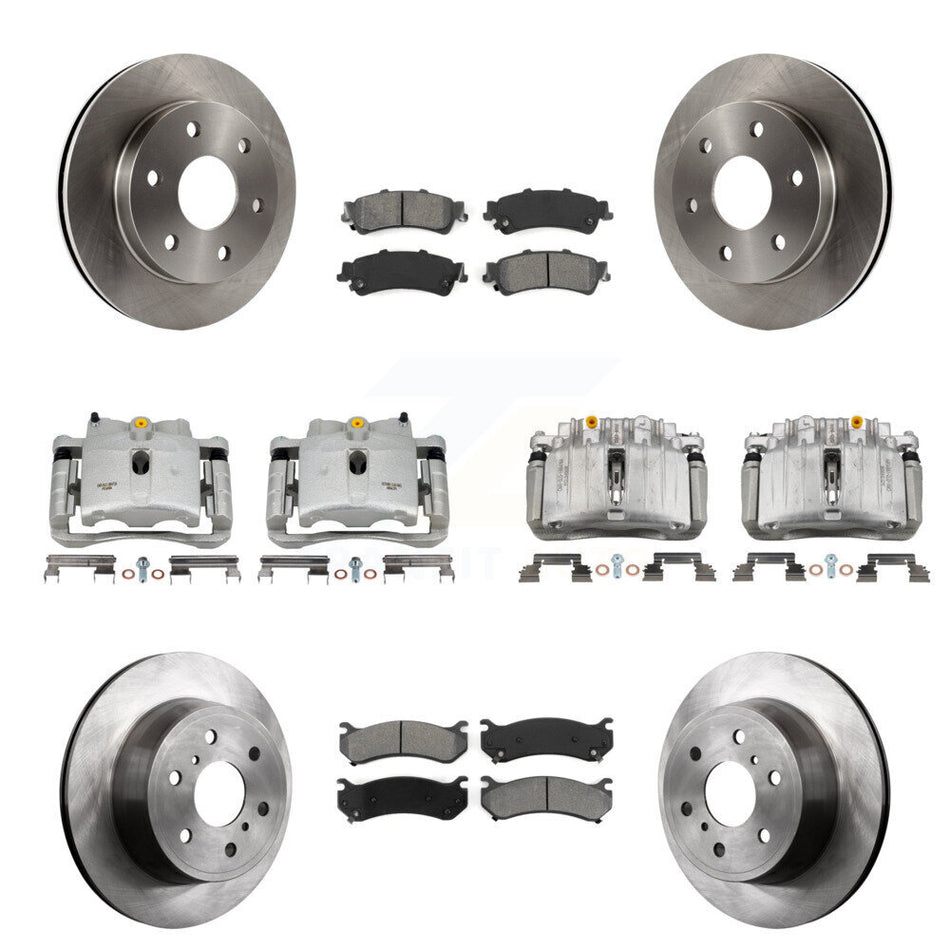 Front Rear Brake Caliper Rotors Semi-Metallic Pad Kit (10Pc) For GMC Sierra 1500 Classic KC8-101221S