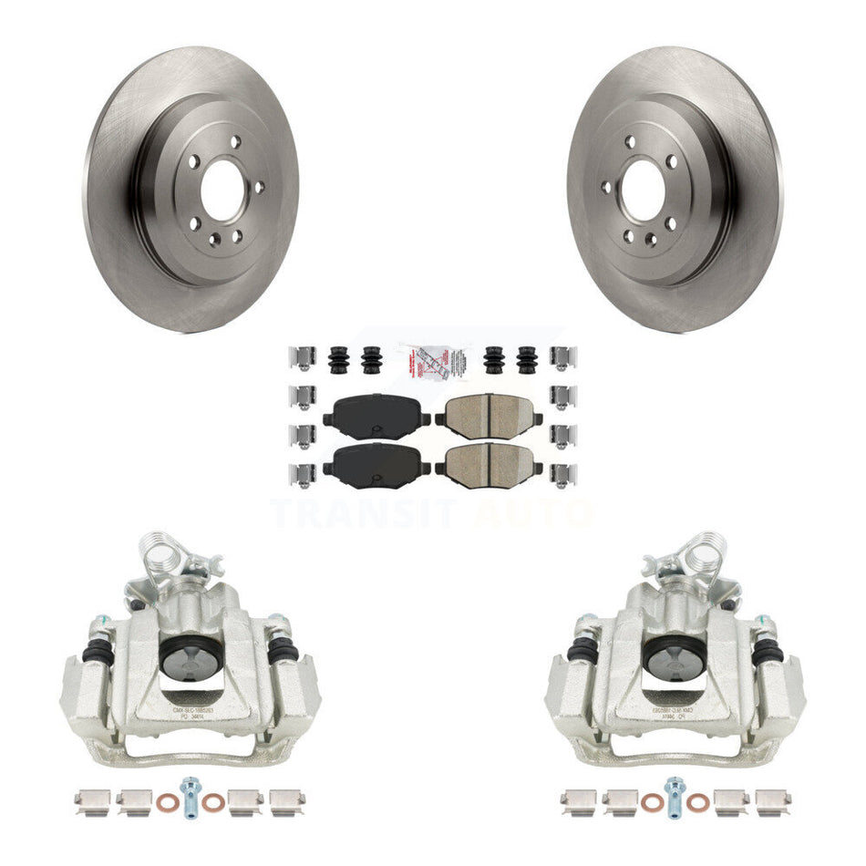 Rear Disc Brake Caliper Rotors And Ceramic Pads Kit For Ford Explorer Taurus Flex Lincoln MKT KC8-101222N