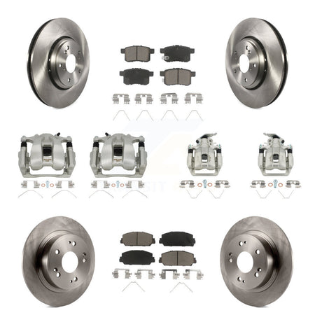 Front Rear Disc Brake Caliper Rotors And Ceramic Pads Kit (10Pc) For Honda Accord KC8-101223C
