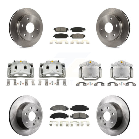 Front Rear Disc Brake Caliper Rotor And Semi-Metallic Pad Kit (10Pc) For GMC Sierra 1500 KC8-101223S