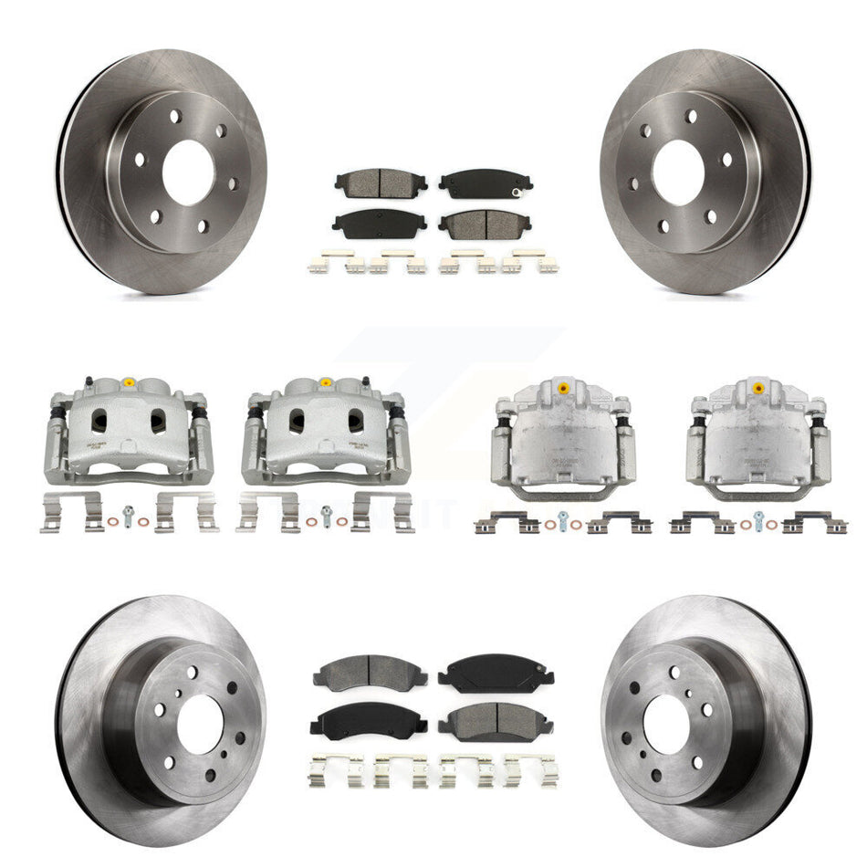 Front Rear Disc Brake Caliper Rotor And Semi-Metallic Pad Kit (10Pc) For GMC Sierra 1500 KC8-101223S