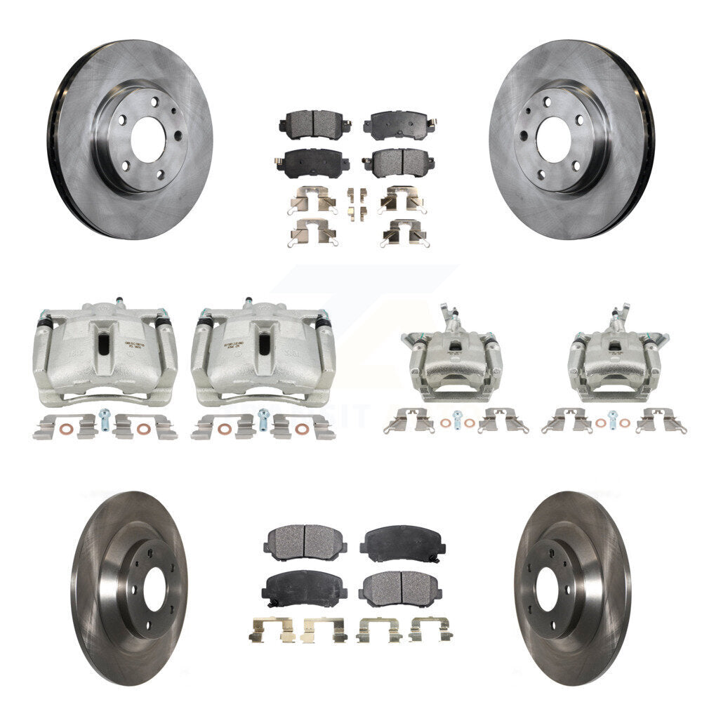 Front Rear Disc Brake Caliper Rotors And Ceramic Pad Kit (10Pc) For 2013-2015 Mazda CX-5 KC8-101223T
