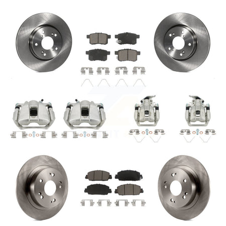 Front Rear Disc Brake Caliper Rotors And Ceramic Pads Kit (10Pc) For Honda Accord KC8-101225C