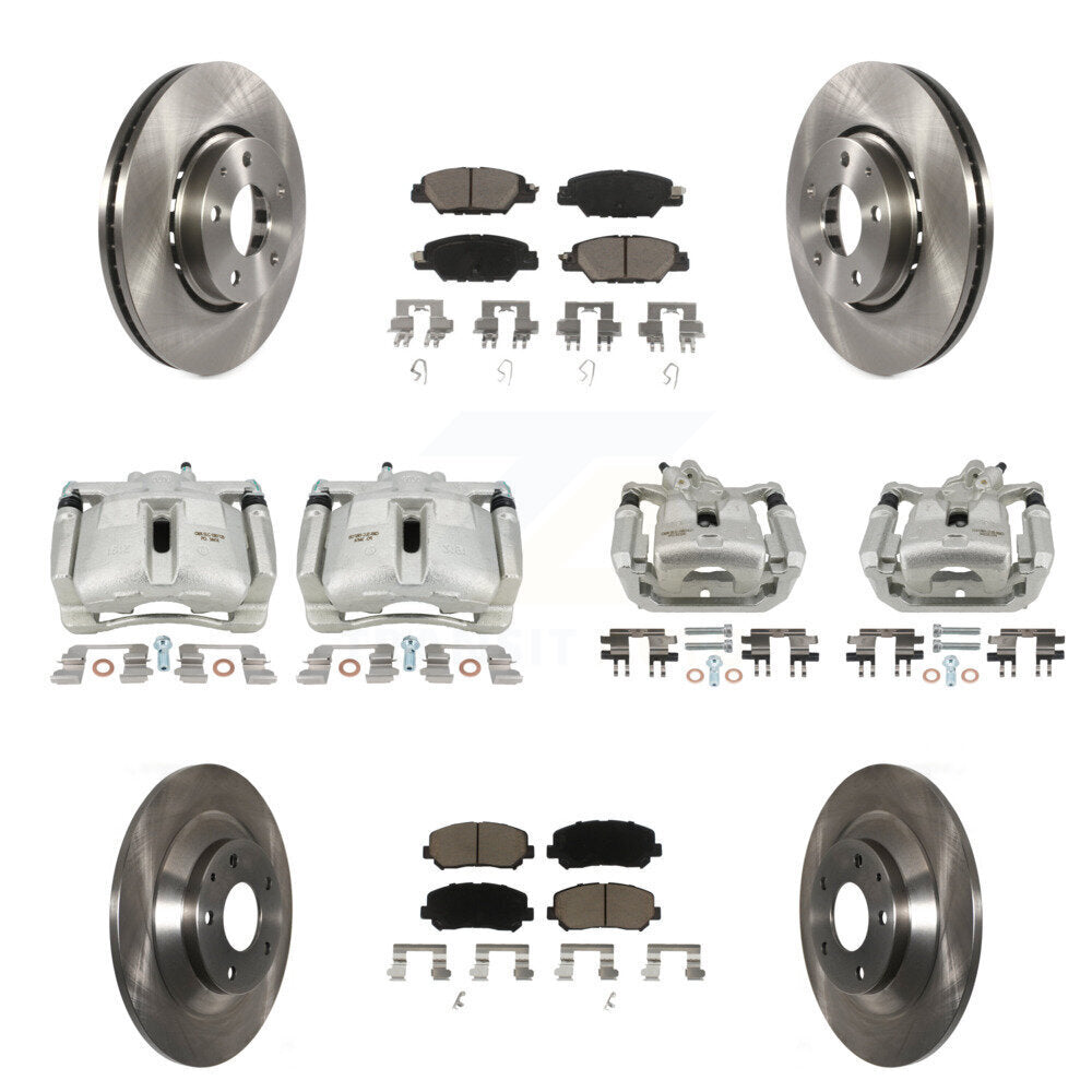 Front Rear Disc Brake Caliper Rotors And Ceramic Pads Kit (10Pc) For Mazda CX-5 KC8-101229C